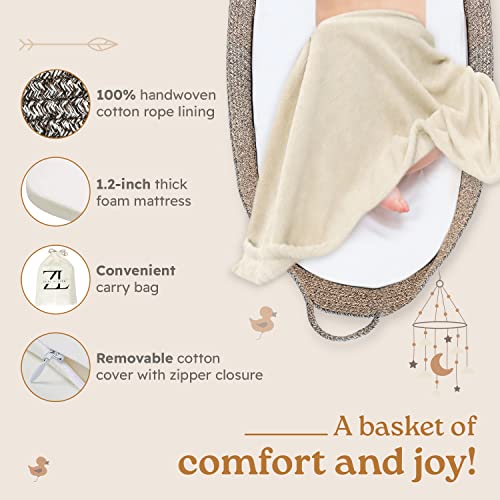 ZEAL'N LIFE Baby Changing Basket with Diaper Caddy, Baby Blankets and