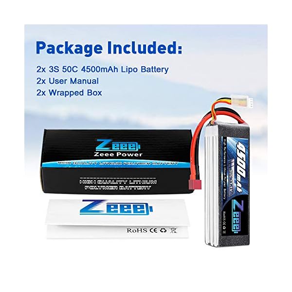 Zeee 3S LiPo Akku 11,1V 4500mAh 50C RC Batterie mit Deans T Stecker für RC Car RC Truck RC Auto Boot Helicopter LKW RC… – Bild 8