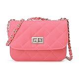 Mini Crossbody Bag, OURBAG PU Leather Quilted Cross Body Shoulder Clutch Purse Evening Handbag with Chain
