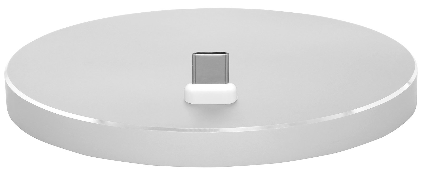 StilGut AirDock Oval - Charging Station for Devices with USB Type C Port. Charge Dock Station Made of Aluminium, Silver