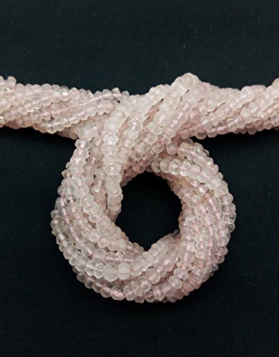 5 Strand 100% Natural Rose Quartz 3.5- 4mm 13.5