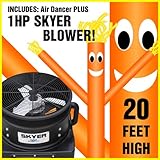 20FT Bright Orange Skyer Wacky Waving Inflatable Fly Sky Guy Puppet Advertising Dancing Tube Includes 1HP SKYER Blower!
