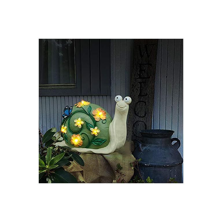 SUNGATH Solar Snail Lights, Solar Garden Statue Lights Outdoor, Snail Solar Powered Lights for
