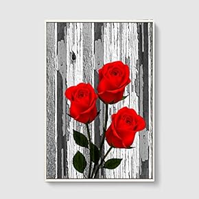 Framed Canvas Home Artwork Decoration Vintage Wood Canvas Wall Art for Living Room, Bedroom - 16x24 inches