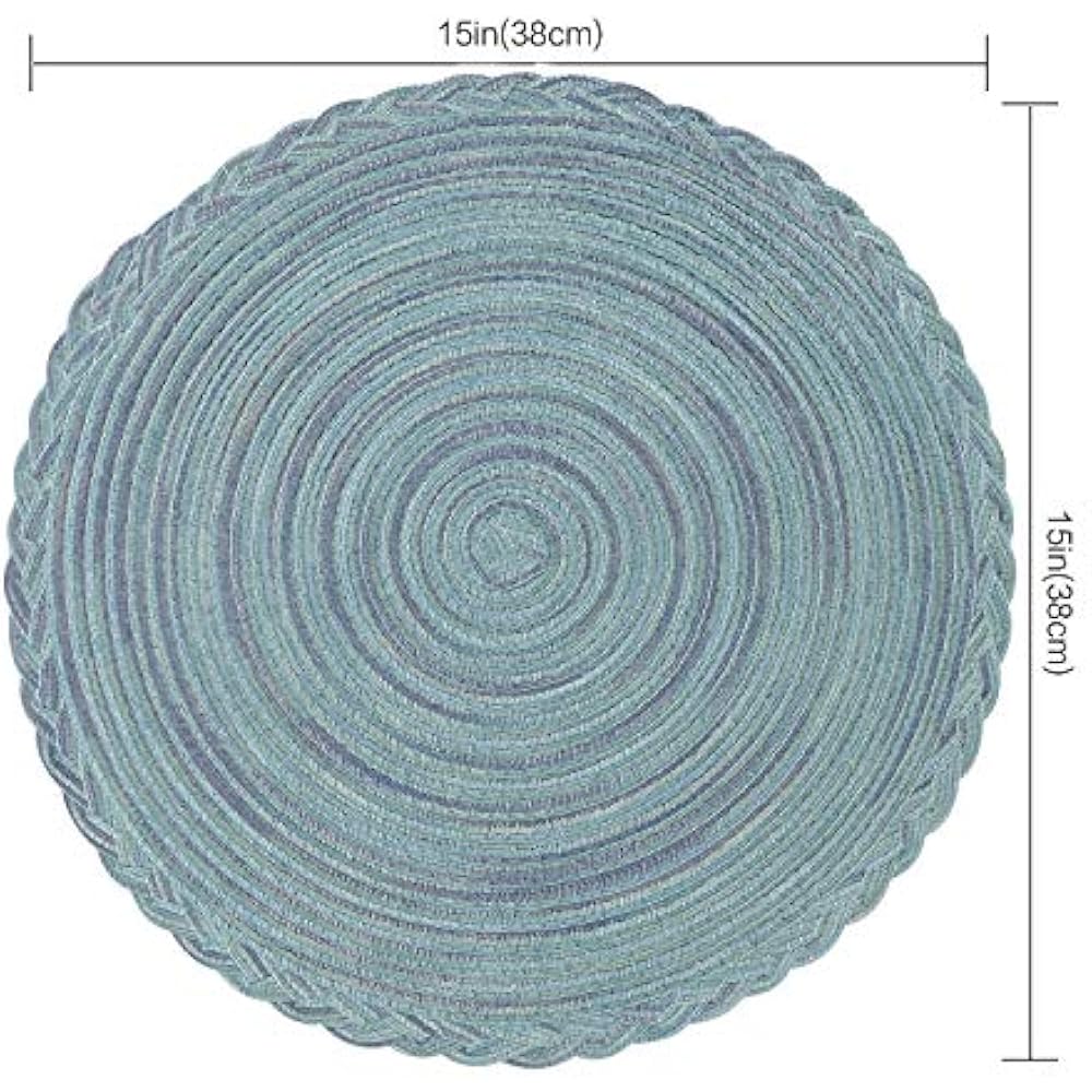 U'Artlines Place Mats 15 Inch Round Cotton Placemats Non Slip Heat