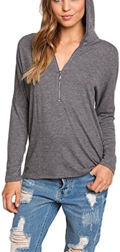 Charcoal Light Knit Hooded Sweater Top-Charcoal-M