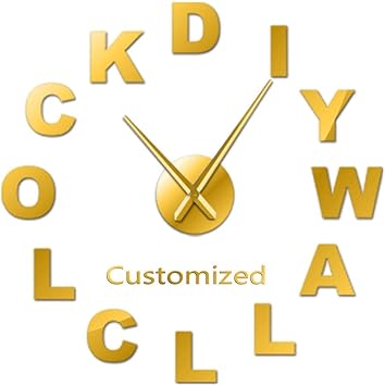 Wangzhongjie Nach Auftrag DIY Riesen Wanduhr Personalisierte Ihr Name