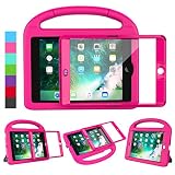 LEDNICEKER Kids Case Built-in Screen Protector for iPad Mini 1 2 3 - Shockproof Handle Kidproof Friendly Foldable Stand Child Case for iPad Mini 1st 2nd 3rd Generation - Magenta/Rose
