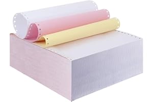 FirstZi 9-1/2 x 11 Inches Carbonless Continuous Forms Computer Paper, Printable NCR Copy Paper for Dot Matrix Printer, 3-Ply 