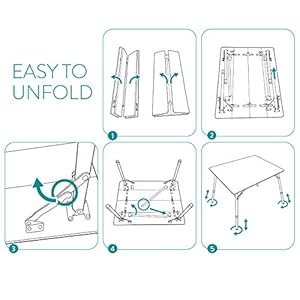 Navaris Bambus Campingtisch faltbar - Klapptisch belastbar bis 30kg für Outdoor Camping Angeln - Tisch Aluminium Beine… – Bild 7