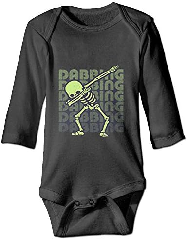 Dabbing Skeleton_ Glow Effect Dab Hip Hop Skull Dabbin Baby Bodysuit