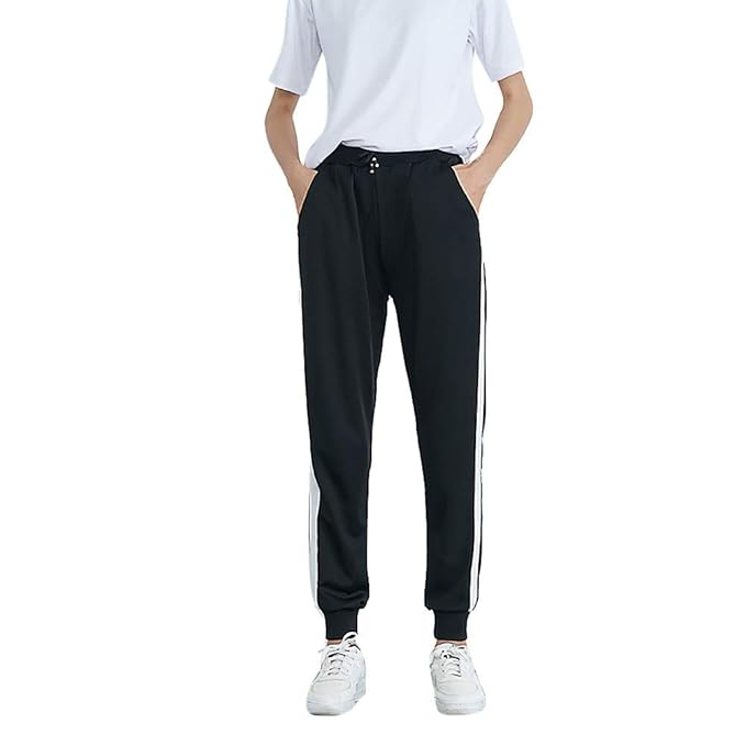 YWLINK Damen Mittlere Taille LäSsiger Gestreifter Druck Beam Fuß Freizeithosen Sporthosen Haremshose Jogger Hose