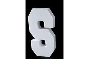 CALCASTLE CRAFT 23'' H Free Standing 2'' Thick EPS Foam Letters Bottom Stable Wind Resistant for Party Signs and Games (Letter S)