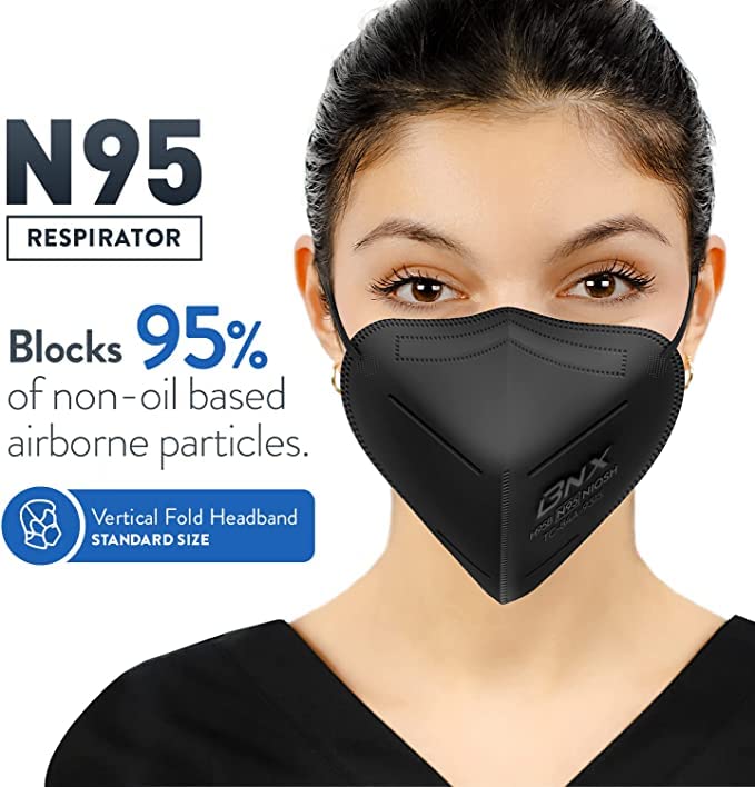 AccuMed BNX N95 Mask Black NIOSH Certified MADE IN USA Particulate