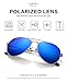 LUENX Aviator Sunglasses Men Women Polarized with Case - UV 400 Mirror Blue Lens Metal Siver Frame 60mm (Dark Blue -6, 60)
