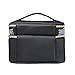 EN'DA professional Big Size Cosmetic Bag for Organize Makeups Travel Makeup Bag with Clear Mirror Single Layer Large Storage Space (Black1)