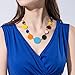 DiLiCa Women Statement Bib Necklace and Earring Set Girl Charm Costume Choker Novelty Enamel Jewelry Set