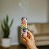 VIE Sage Smudge Stick 4" with White Sage & 7 Chakra Flowers - Handcrafted view 4