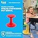 KORE Design Wobble Stool Chair, Girls + Boys Kid Desk Stools, Ergonomic Small Office Chairs, Flexible Seating for Active Child, ADD/ADHD, Classroom, School, Home, Kids (14in), Age 6-7 yrs, Red