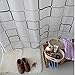 Lingstar Modern Style EVA Waterproof Mould-proof Bathroom Fabric Bath Shower Curtain White and Black Plaid-(180cm200cm)