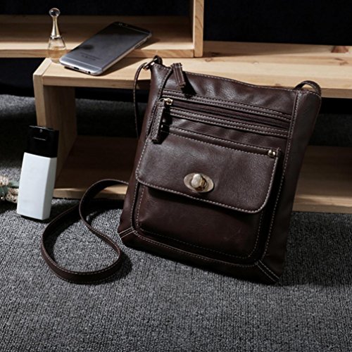 Crossbody Leather,Clearance! AgrinTol Womens Leather Satchel Crossbody Shoulder Messenger Bag (Coffee)