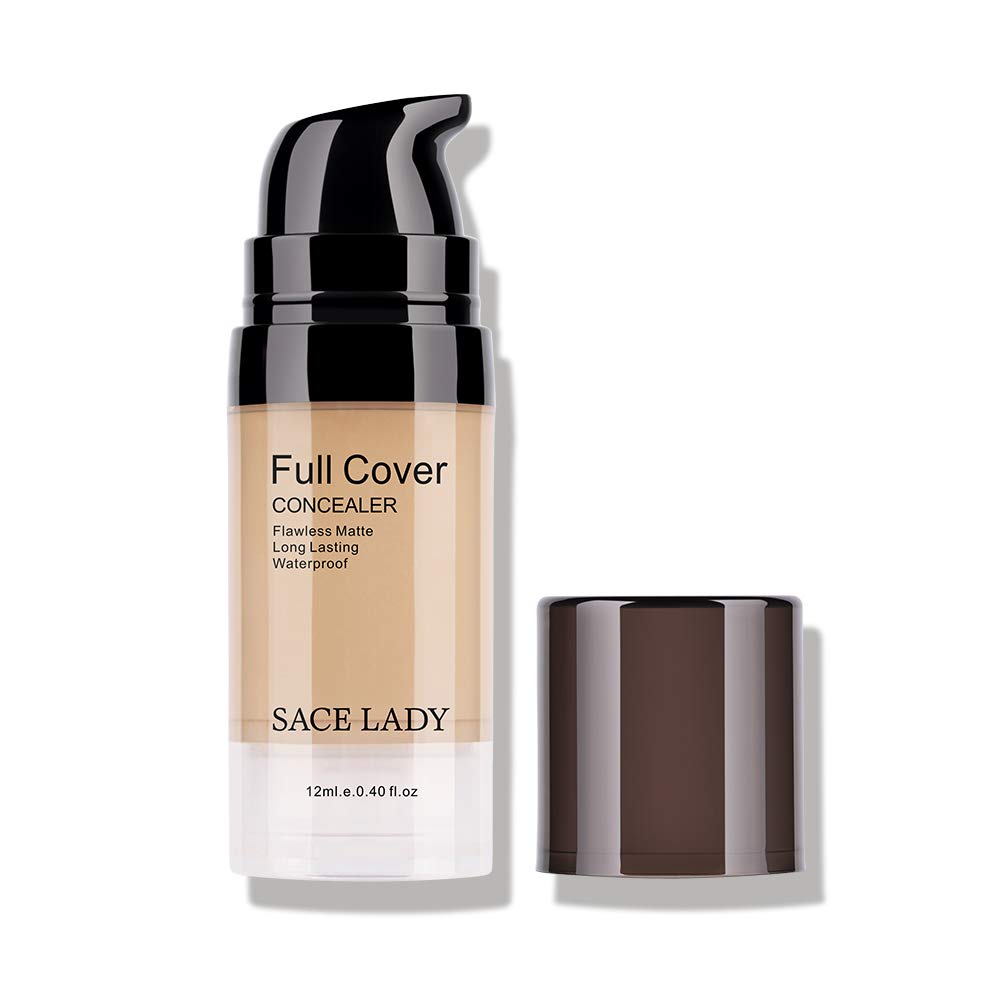 Pro Full Cover Liquid Concealer, Waterproof Smooth Matte Flawless Finish Creamy Concealer Foundation for Under Eye Dark Circles Spot Face Concealer Corrector Makeup Base