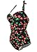 Cocoship 50s Retro Black Vintage Flattering Cherry Print One Piece Swimsuit Bathing suit 2XL(FBA)