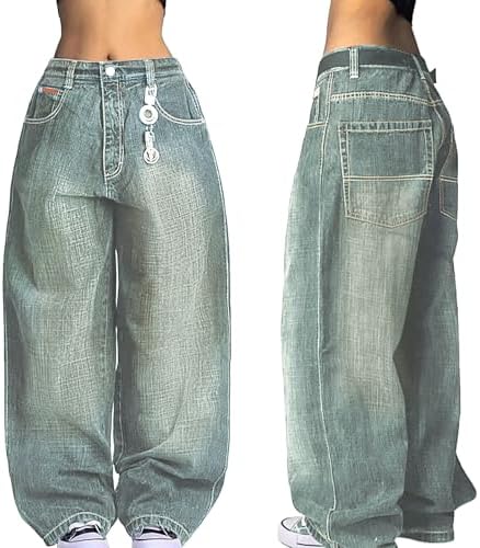 Floerns Women's Y2k Baggy Jeans Women 2025 Low Waist Cross Print
