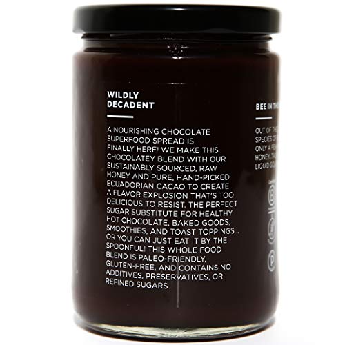 Superfood Cacao Honey by Beekeeper's Naturals | 500g of 100% Raw, Sustainably Sourced Enzymatic Honey | Raw Ecuadorian Cacao | Gluten Free & Nut Free