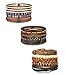 Jstyle 14Pcs Braided Leather Bracelet for Men Women Wooden Beaded Bracelets Wrap Adjustable