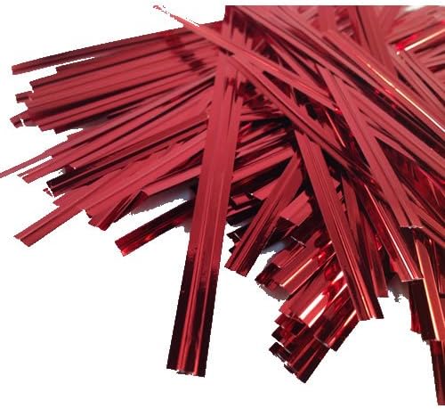 100 Red 4" (100mm) Metallic Twist Ties / Bag Sealers Coloured Plastic with Wire FREE POST