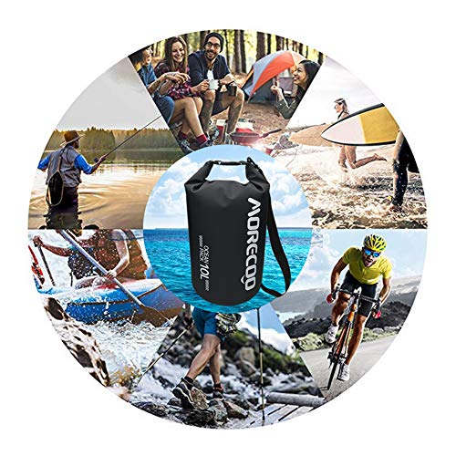 MORECOO Waterproof Bag Floating Ultra Light Dry Bag Outdoor Sports Sweatproof Dry Backpack 5L/10L for Kayaking/Rafting/Boating/Swimming/Camping/Hiking/Beach/Fishing (Black, 10L) - Thumbnail 5