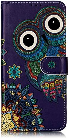 EWCover Wallet Case for Samsung Galaxy A70,Cute Owl Color Pattern Premium Leather Flip Cover Case for Samsung Galaxy A70