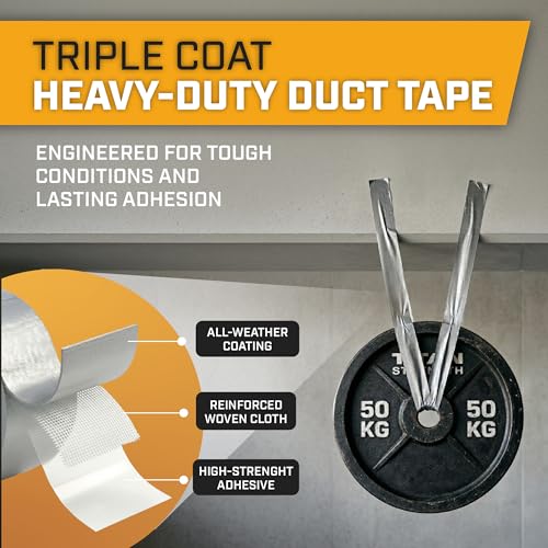 Lockport 5 Pack Duct Tape Heavy Duty Waterproof, Strong Adhesive Silver Duct Tape Bulk for Indoor Outdoor Repairs, Tear by Hand - 30 Yards x 2 Inch