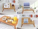 Vivo Technologies Bamboo Laptop Bed Desk with Adjustable Tray and Drawer view 7