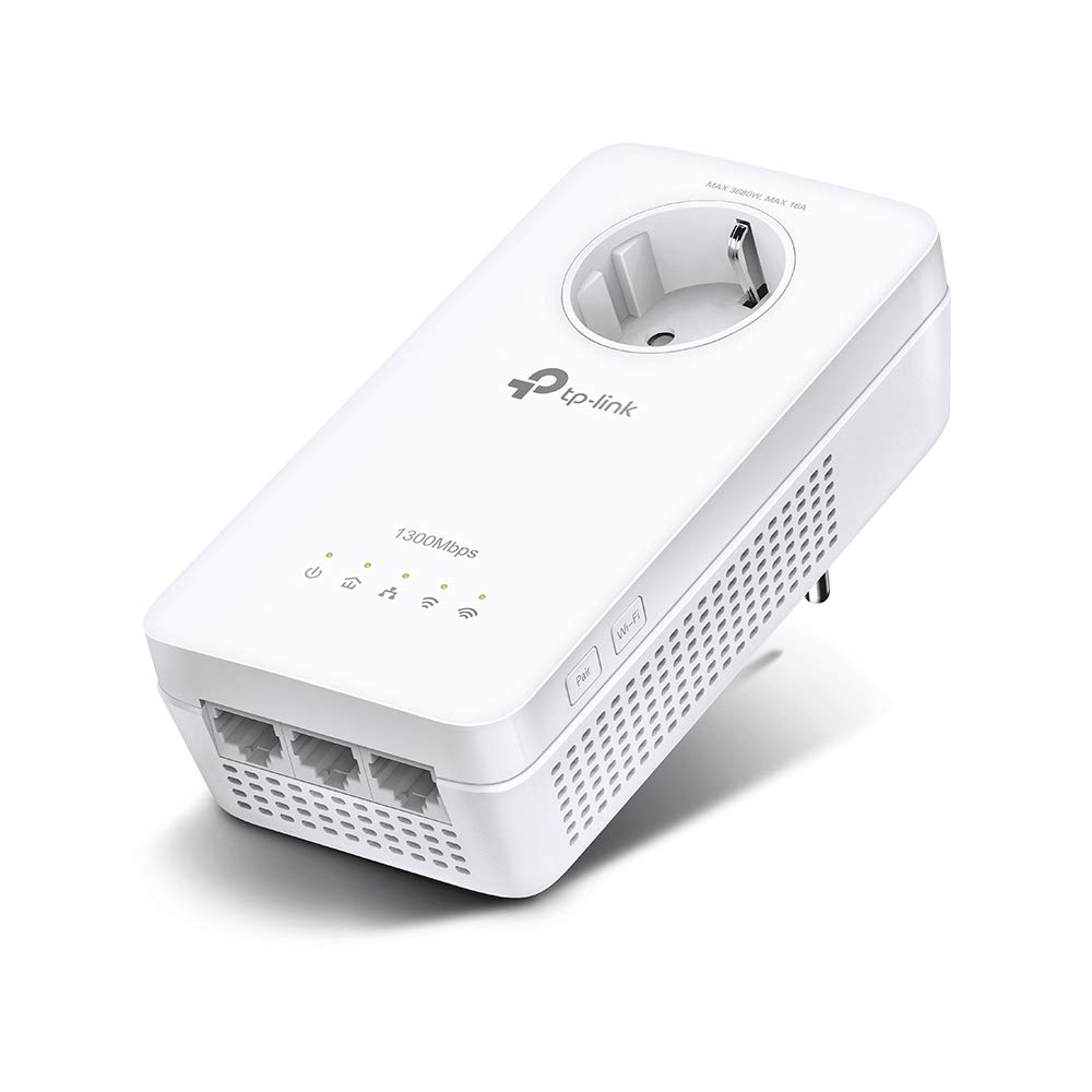 TP-Link TL-WPA8631P WLAN Powerline Adapter (Dualband WLAN 1200Mbit/s, AV1300 Powerline, 3 Gigabit Ports, Zusatzeinheit, Nicht zur alleinigen Verwendung)
