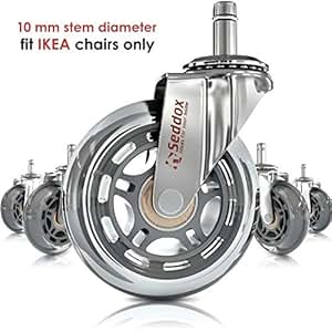 Amazon.com: Professional Office Chair Wheels 10mm Stem ...