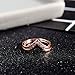 CRARINE Rose Gold Stackable Promise Engagement Zirconia Eternity Wedding Band Plated Ring Set