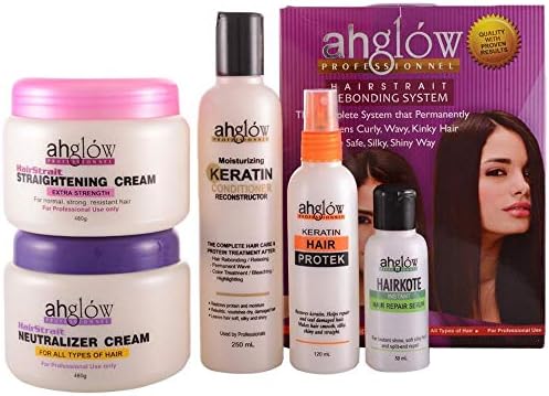 ahglow hair straightening cream and neutralizer