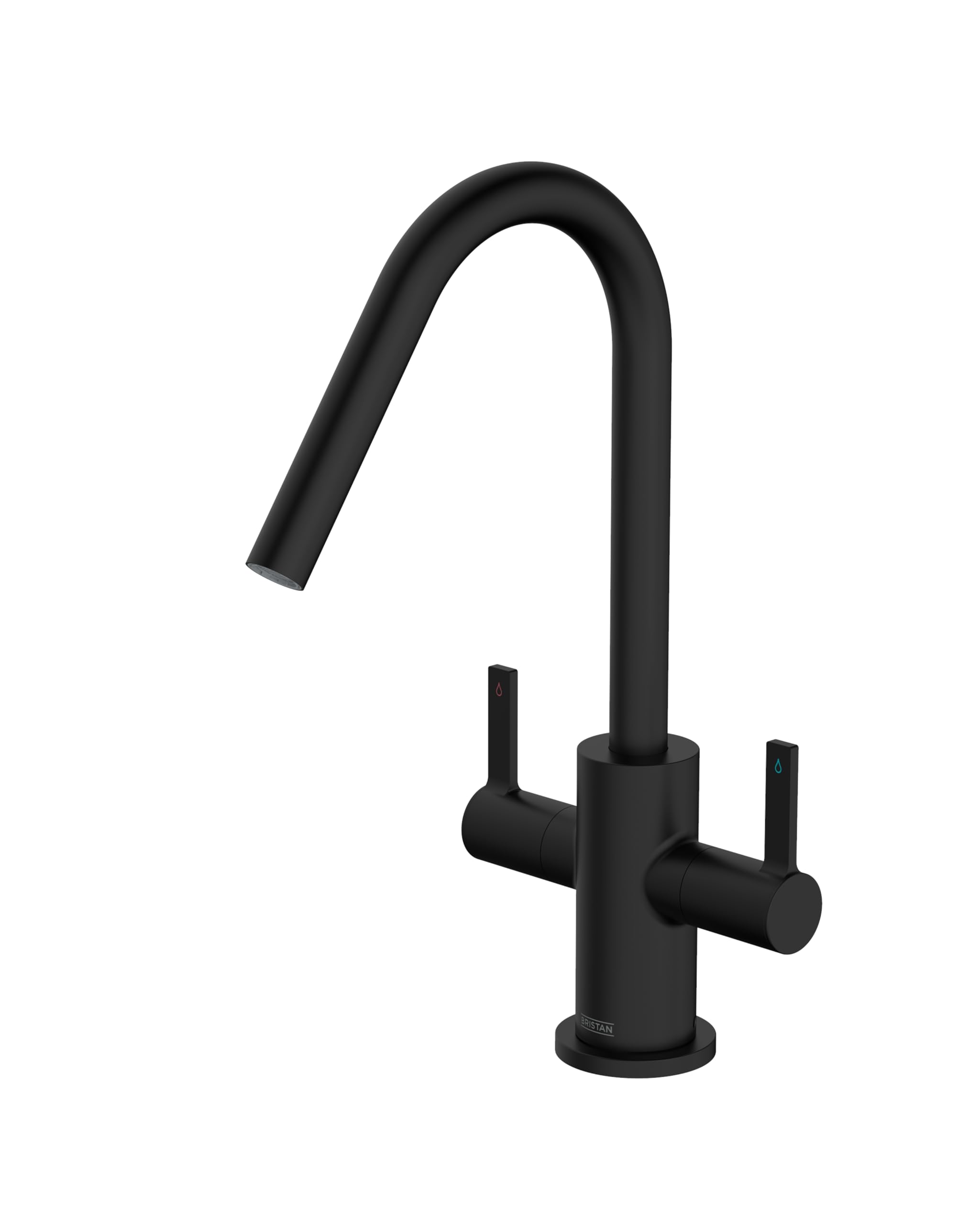 Bristan Cashew Kitchen Tap - Swivel spout, Two Lever EasyFit Black Kitchen Sink tap, CSH EFSNK BLK