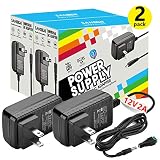 12V DC Power Supply, SANSUN 12 Volt Power Supply for LED Strip Lights, AC120V to DC12V Transformers, 2A 24W Adaptor (Pack of 2)