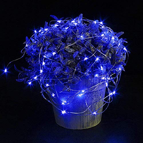 BOLWEO 10ft/3M 30LEDs LED String Light,Waterproof Copper Wire Battery Operated Fairy Lights for Home Halloween Bedroom Indoor Outdoor - Blue