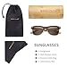WISH CLUB Wood Clubmaster Sunglasses for Men with UV 400 Square Handmade with Bamboo Box