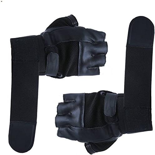 CP Bigbasket Leather Gym Gloves with Wrist Support (Black)