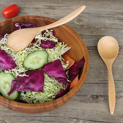 Wood Spoons for Eating, ADLORYEA 6-Piece Wooden Eating Spoon, 7 inch Eco-friendly Handmade Natural Wood Teaspoon for Dinner, Salad Desserts, Chips, Snacks, Cereal, Fruit - Thumbnail 4