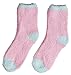 Trimfit Little Girls Microfiber Fuzzy Printed Cozy Socks 4-Pack White-Pink-Purple-Blue (XS / 5-7 sock / 6-11 shoe size