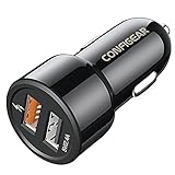 Configear Quick Charge 3.0 Car Charger, Dual Port 36W 5.4A High Speed Powerful Smart USB Car Charger Adapter for Samsung