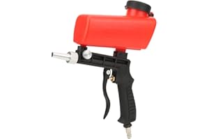 WISOQU Pneumatic Sandblasting Gun,Mini Portable Handheld Sand Blaster with 1/4in Air Inlet,Portable Sand Blaster Gun Kit,Gravity Pneumatic Sand Blasting Gun