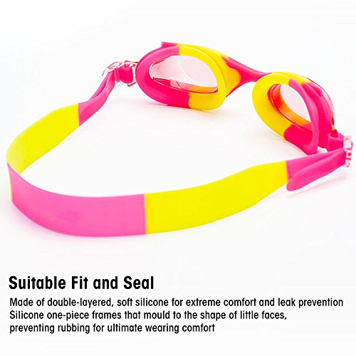 Zerhunt Swim Goggles for Kids Kids Swimming Goggles with UV Protection,Anti Fog,Crystal Clear,No Leak Water Goggles with Ear Plug and Nose Clip for Boys and Girls (Age 4-12)
