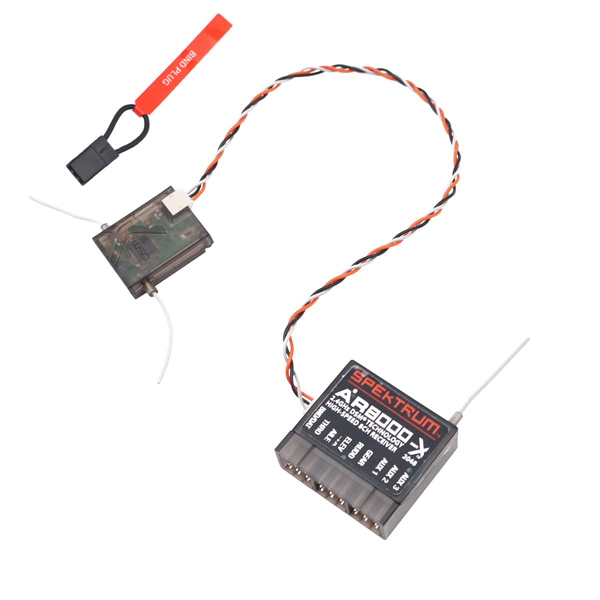 WANGCL Rc Receiver AR8000 Receiver 2.4GHz 8CH with Satellite Compatible with Spectrum DSM2 DSMX DX7 DX8 DX9 DX18 Fit for Drone 1/10 RC Car/Rowing/Crawler